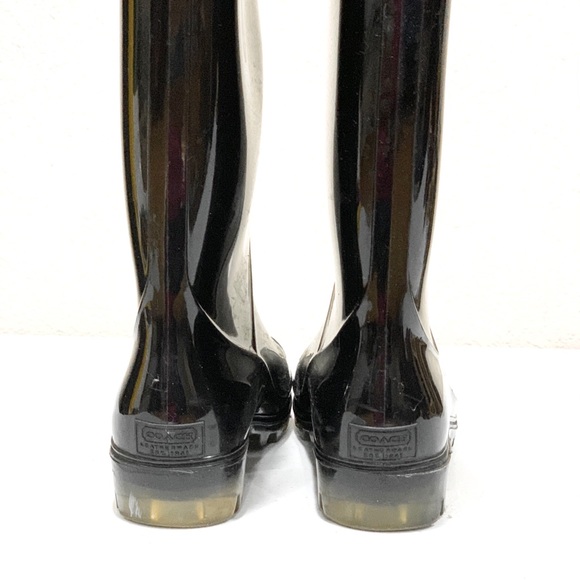 COACH Black Mid-Calf Waterproof Boots - Picture 14 of 16
